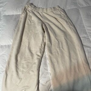 Aerie Cream Wide-Leg Pants